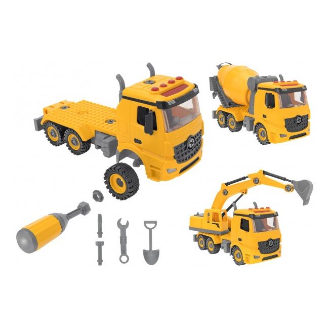 Vehicul constructie cu sunete si lumini si accesorii pentru demontat roti Globo - SOLGL39881