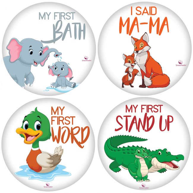 Set 20 Stickere milestone pentru Fotografii Memorabile cu copilul dvs - Baby Milestone Stickers 15 cm, model My First, Pre-Cut