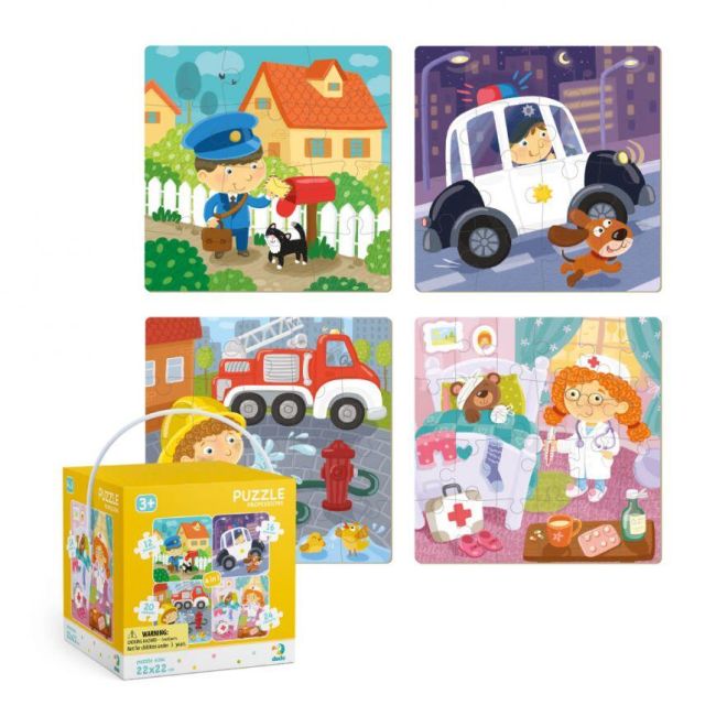 Puzzle 4 in 1 - meserii (12, 16, 20, 24 piese)