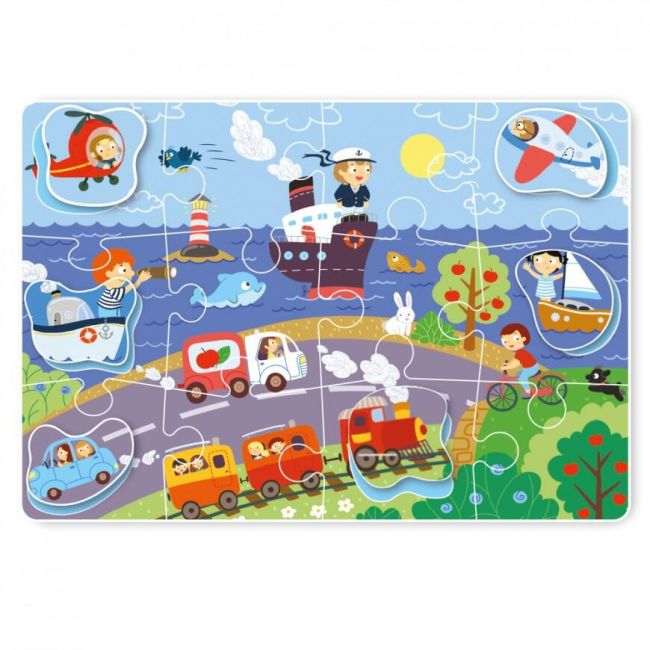 Puzzle - descoperim vehiculele (18 piese)