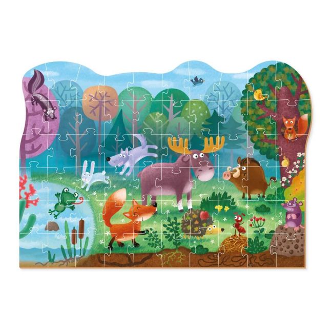 Puzzle - minunatele animalute din padure (60 piese)