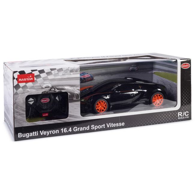 MASINA CU TELECOMANDA BUGATTI GRAND SPORT VITESSE NEGRU CU SCARA 1 LA 18 VIVRas53900_Negru