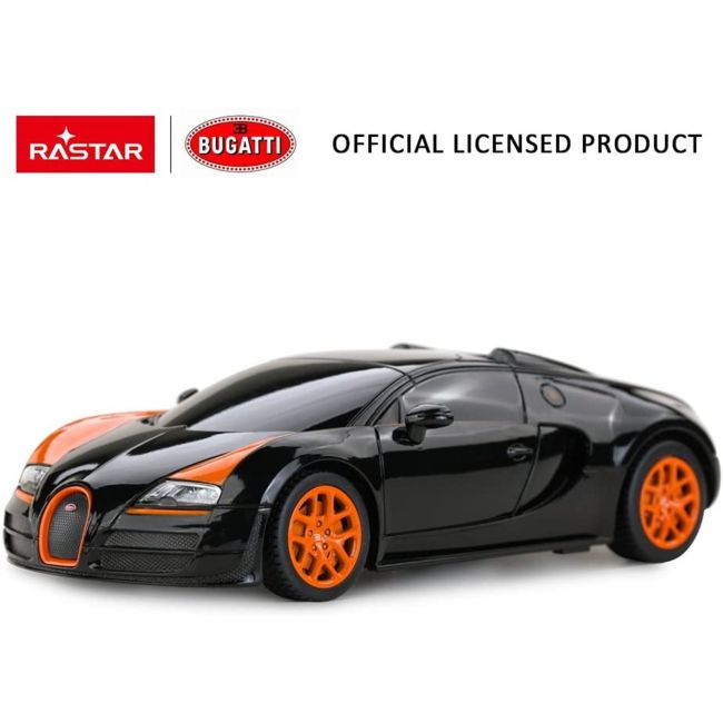 MASINA CU TELECOMANDA BUGATTI GRAND SPORT VITESSE NEGRU CU SCARA 1 LA 18 VIVRas53900_Negru