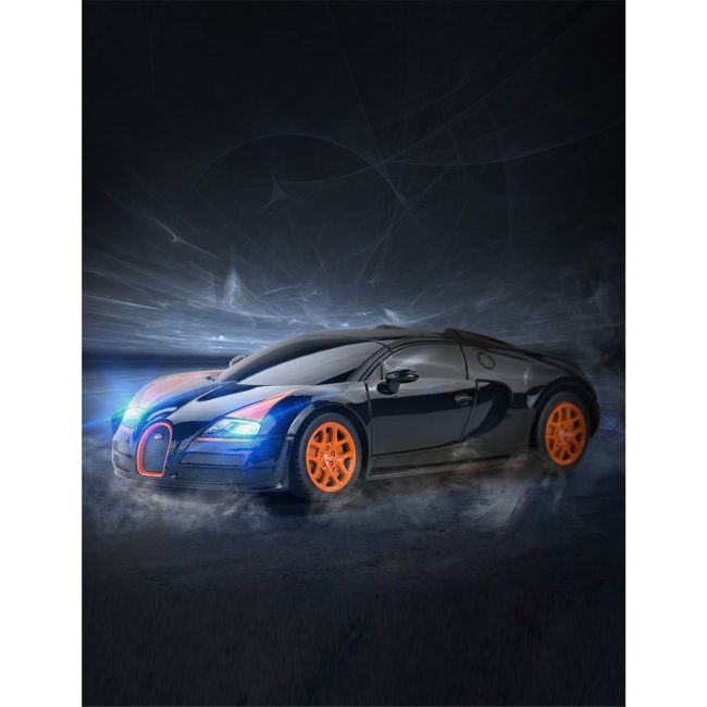 MASINA CU TELECOMANDA BUGATTI GRAND SPORT VITESSE NEGRU CU SCARA 1 LA 18 VIVRas53900_Negru