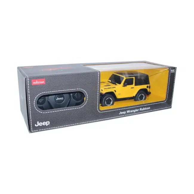 MASINA CU TELECOMANDA JEEP WRANGLER RUBICON GALBEN CU SCARA 1 LA 24 VIVRas79500_Galben
