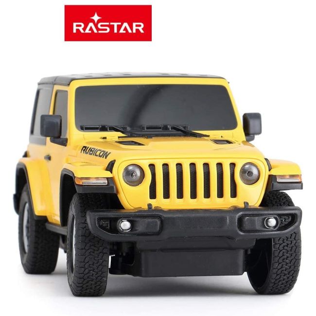 MASINA CU TELECOMANDA JEEP WRANGLER RUBICON GALBEN CU SCARA 1 LA 24 VIVRas79500_Galben