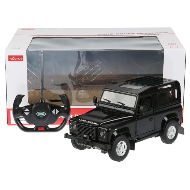 MASINA CU TELECOMANDA LAND ROVER DEFENDER NEGRU CU SCARA 1 LA 14 VIVRas78400_Negru