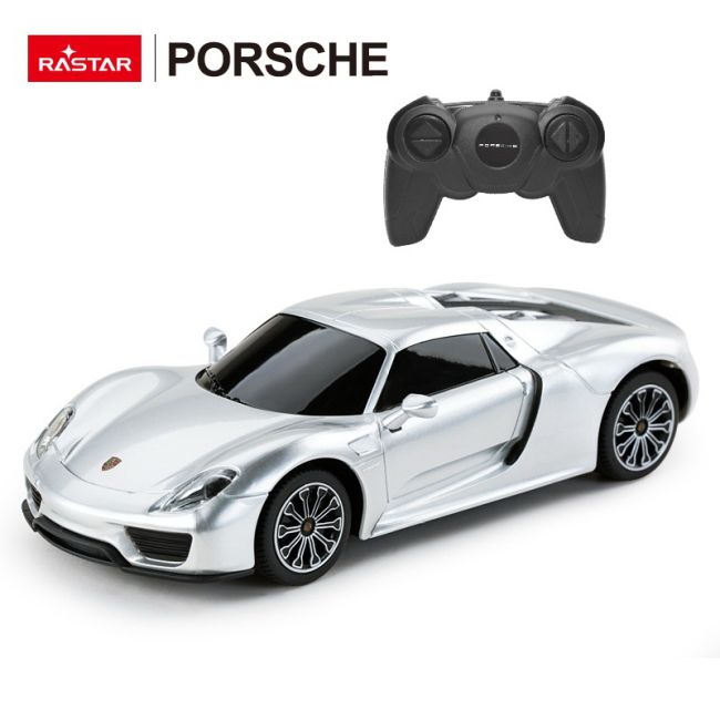 MASINA CU TELECOMANDA PORSCHE 918 SPYDER ARGINTIU CU SCARA 1 LA 24 VIVRas71400_Argintiu
