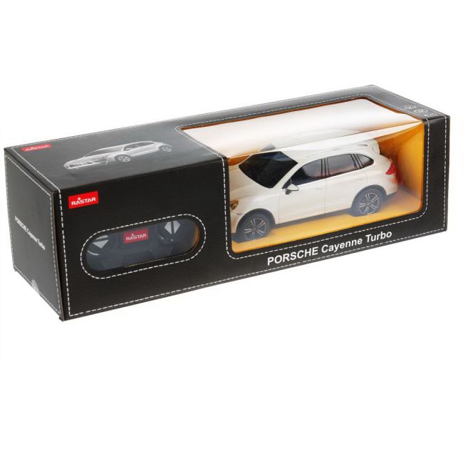 MASINA CU TELECOMANDA PORSCHE CAYENNE TURBO ALB CU SCARA 1 LA 24 VIVRas46100_Alb