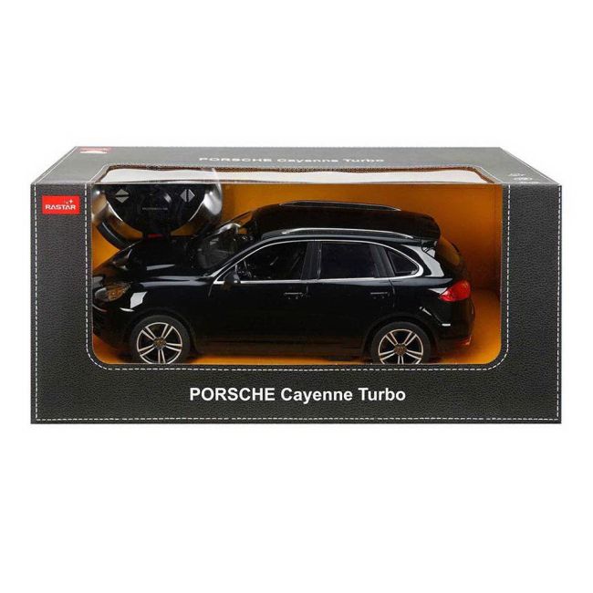 MASINA CU TELECOMANDA PORSCHE CAYENNE TURBO NEGRU CU SCARA 1 LA 14 VIVRas42900_Negru