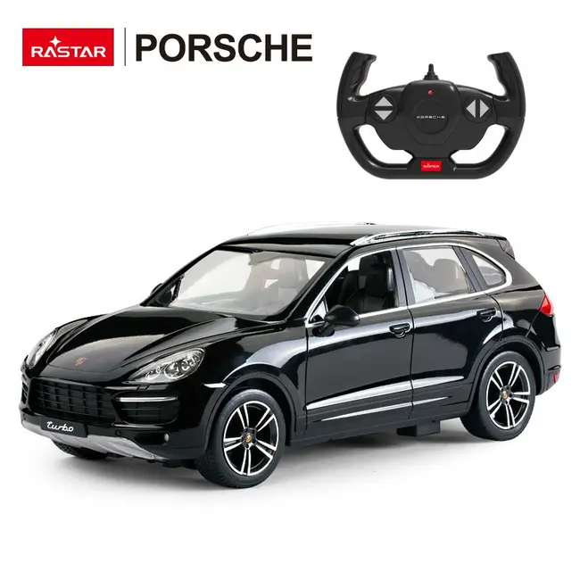 MASINA CU TELECOMANDA PORSCHE CAYENNE TURBO NEGRU CU SCARA 1 LA 14 VIVRas42900_Negru