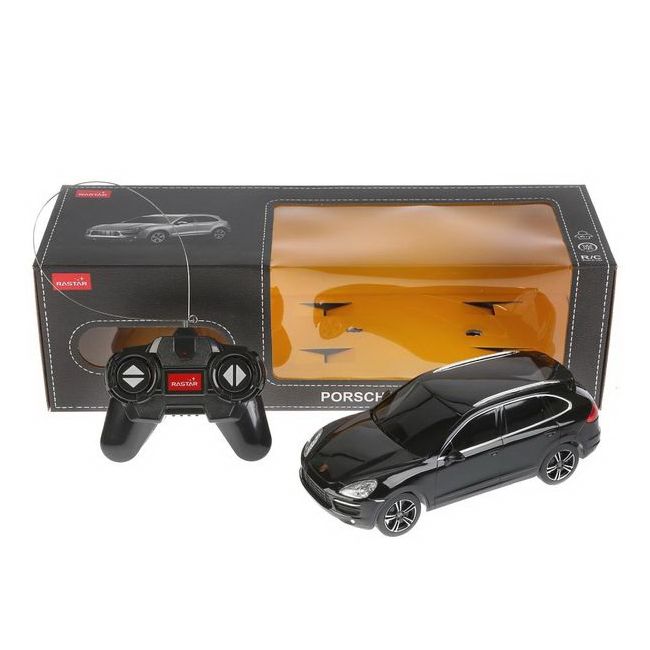 MASINA CU TELECOMANDA PORSCHE CAYENNE TURBO NEGRU CU SCARA 1 LA 24 VIVRas46100_Negru