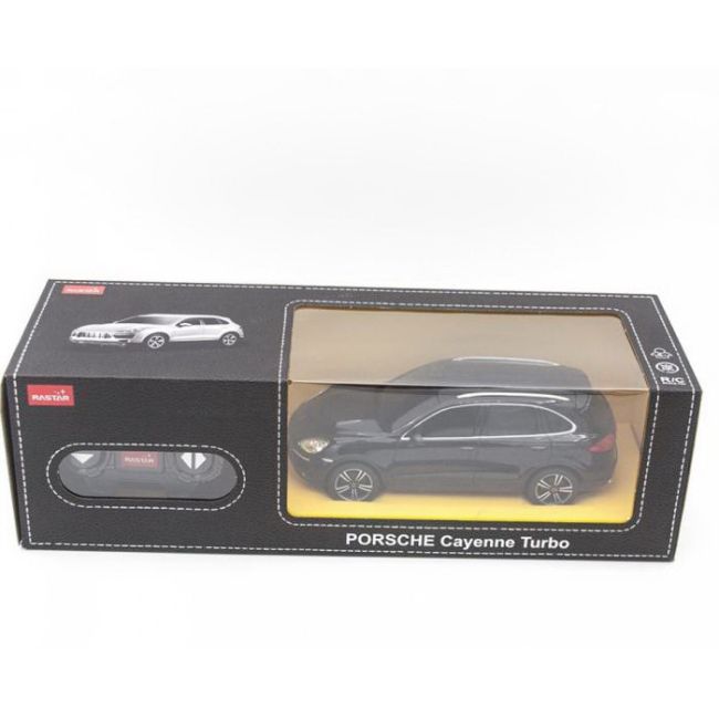 MASINA CU TELECOMANDA PORSCHE CAYENNE TURBO NEGRU CU SCARA 1 LA 24 VIVRas46100_Negru