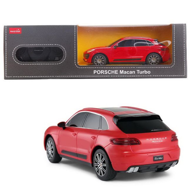 MASINA CU TELECOMANDA PORSCHE MACAN TURBO ROSU CU SCARA 1 LA 24 VIVRas71800_Rosu