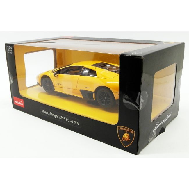 MASINUTA METALICA  LAMBORGHINI MURCIELAGO LP670-4 GALBEN SCARA 1 LA 24 VIVRas39300_Galben