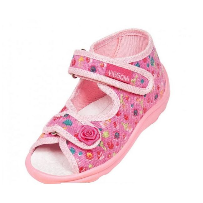 Sandalute pentru fetite - Floricele colorate - VIG70.Marimea 24