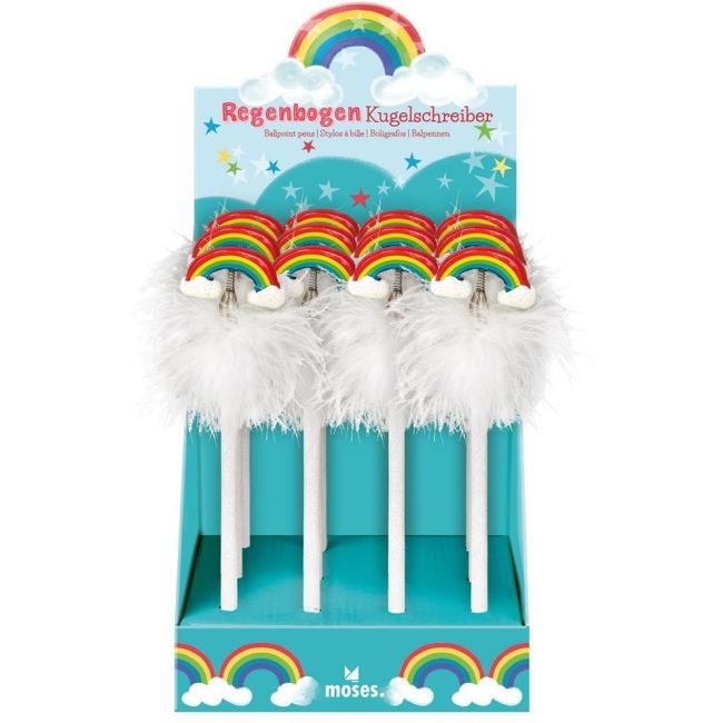 Pix Curcubeu cu PomPom Moses MS26183 BBJMS26183_Alb