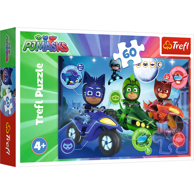 Puzzle trefl eroi in pijama, cursa nocturna 60 piese hubtr-17324