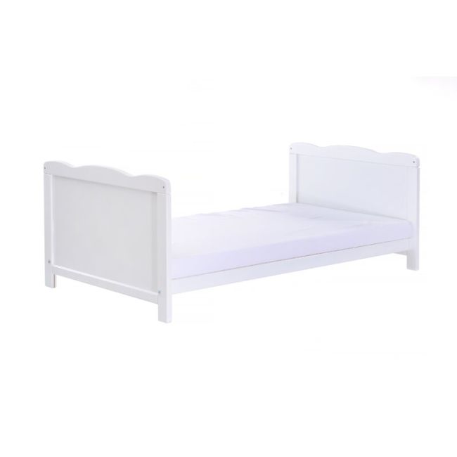 Qmini - Patut din lemn Julia 120x60 cm, multifunctional, cu sertar, Alb BYN6426972005517
