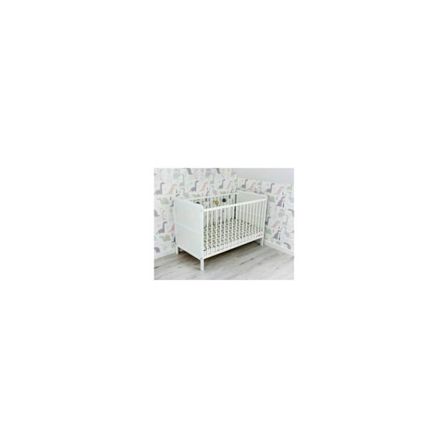 Qmini - Patut din lemn Julia 120x60 cm, multifunctional, cu sertar, Alb BYN6426972005517
