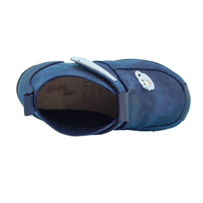 Pantofi Barefoot din piele naturala Baby Fox Bleumarin - recomandati pentru primii pasi - FOX50002