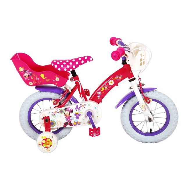 Bicicleta copii Volare Minnie Mouse cu roti ajutatoare 12 INCH cu 2 frane mana - SOLVOL31226-CH-IT