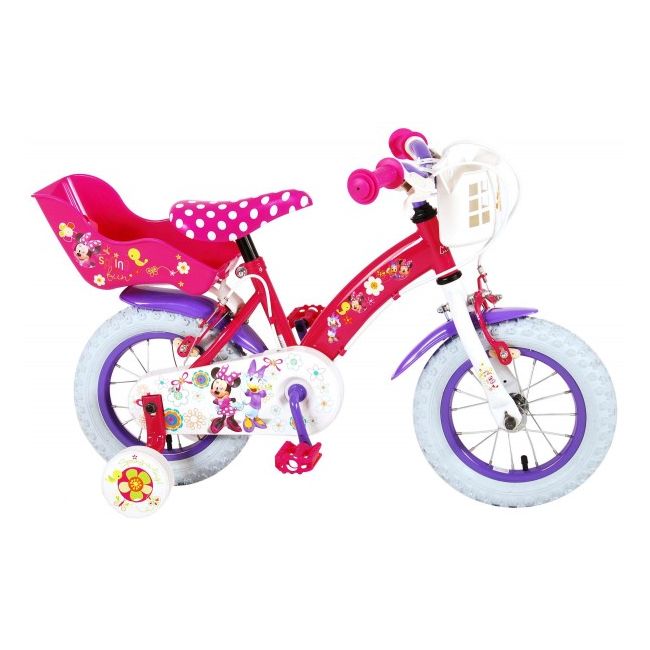 Bicicleta copii Volare Minnie Mouse cu roti ajutatoare 12 INCH cu 2 frane mana - SOLVOL31226-CH-IT