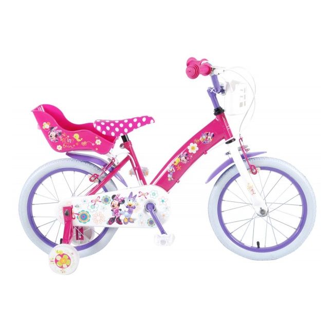 Bicicleta copii Volare Minnie Mouse cu roti ajutatoare 16 INCH cu 2 frane mana - SOLVOL31626-CH-IT