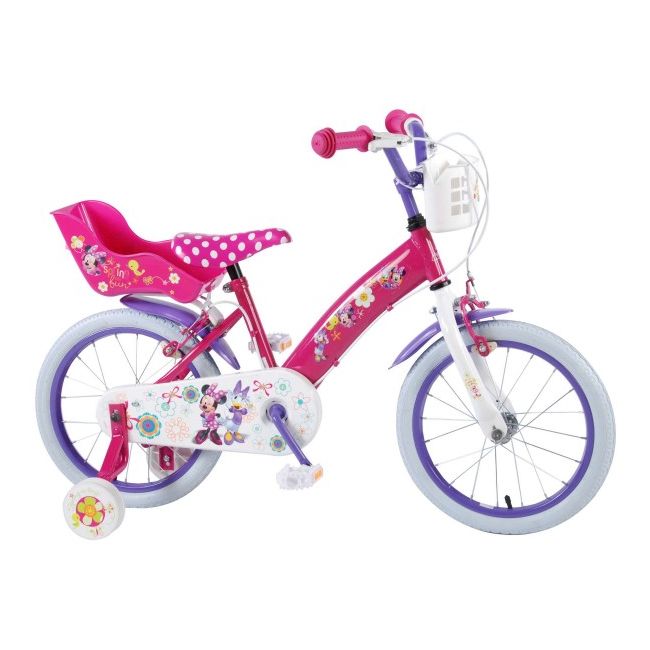 Bicicleta copii Volare Minnie Mouse cu roti ajutatoare 16 INCH cu 2 frane mana - SOLVOL31626-CH-IT