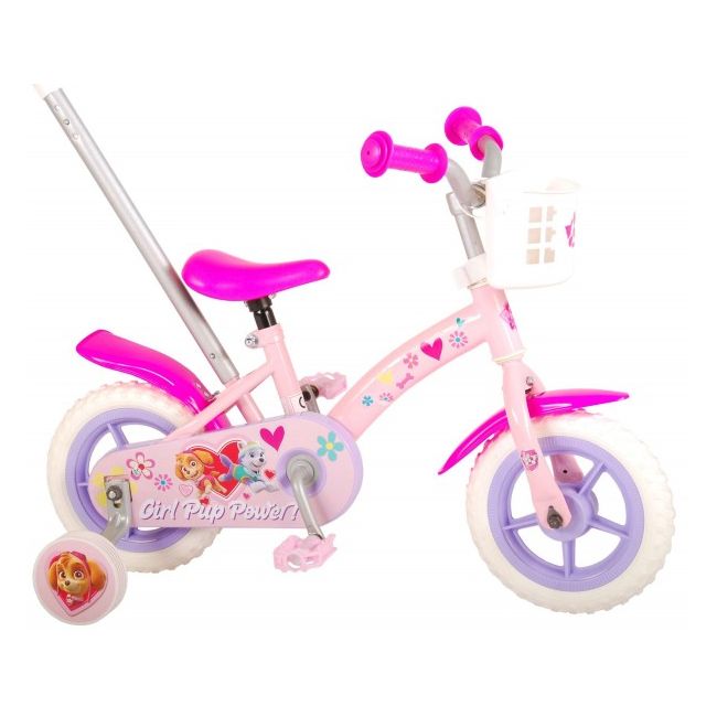 Bicicleta copii Volare Paw Patrol 10 inch cu maner parental si roti ajutatoare - SOLVOL21051