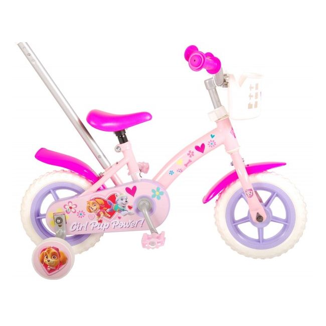 Bicicleta copii Volare Paw Patrol 10 inch cu maner parental si roti ajutatoare - SOLVOL21051
