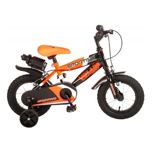 Bicicleta copii Volare Sportivo Portocalie 12 inch cu 2 frane de mana si sticla apa - SOLVOL2033
