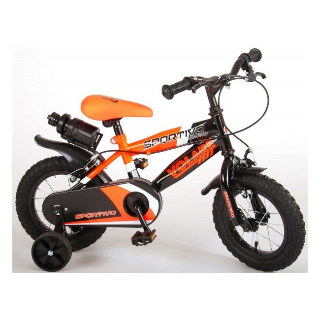 Bicicleta copii Volare Sportivo Portocalie 12 inch cu 2 frane de mana si sticla apa - SOLVOL2033