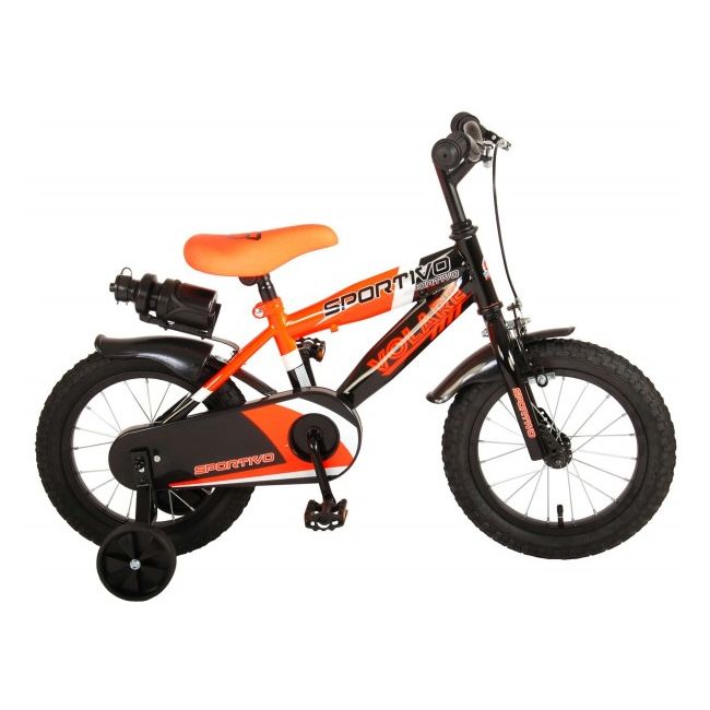 Bicicleta copii Volare Sportivo Portocaliu 14 inch cu frana de mana si sticla apa - SOLVOL2042