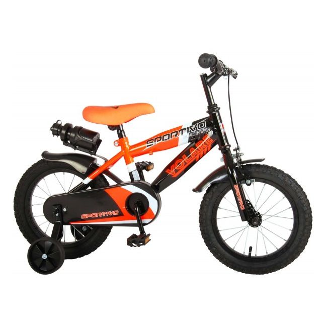 Bicicleta copii Volare Sportivo Portocaliu 14 inch cu frana de mana si sticla apa - SOLVOL2042