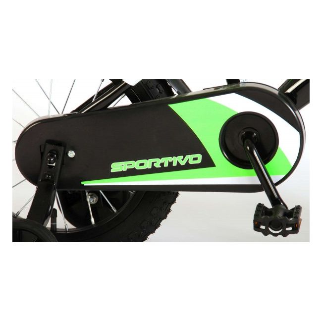 Bicicleta copii Volare Sportivo Verde 14 inch cu frana de mana si sticla apa - SOLVOL2040