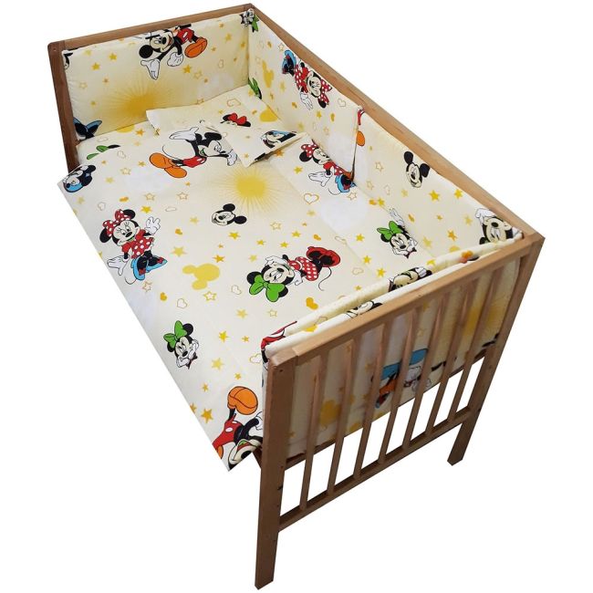 Lenjerie patut hubners mickey si minnie 5 piese crem hublenhmm5c