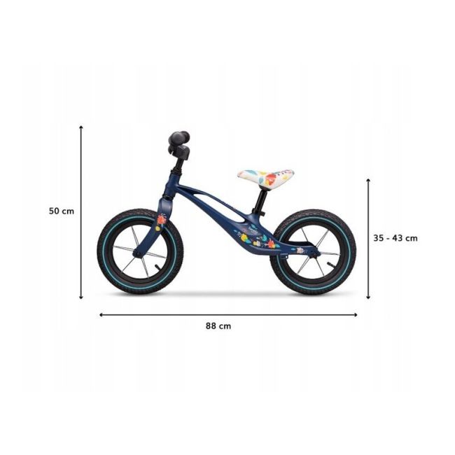 Lionelo - Bicicleta cu roti gonflabile, fara pedale, 12 , Bart, Albastru BYNLOE-BART_AIR_BLUE_NAVY