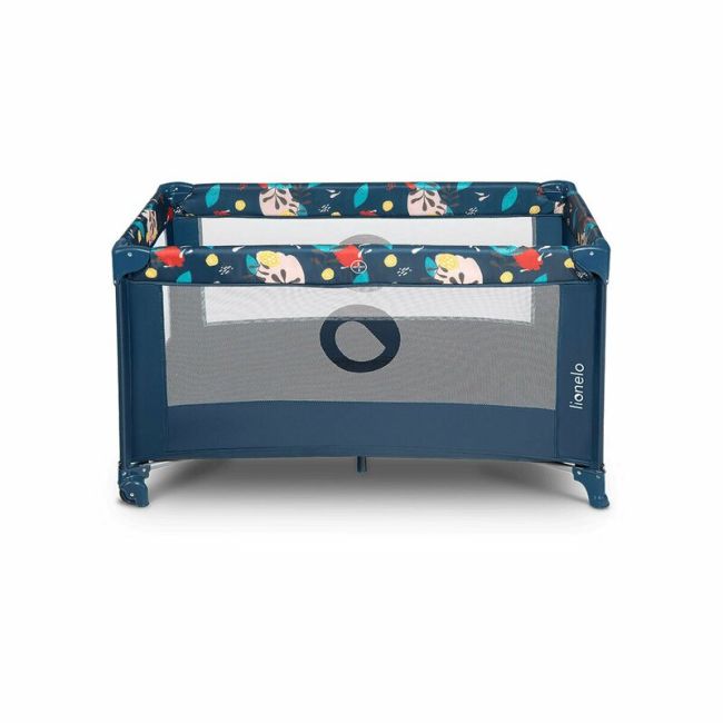 Lionelo - Patut pliant cu un nivel Stefi Navy din Metal, Poliester, 120x60 cm, Albastru BYNLO-STEFI_BLUE_NAVY