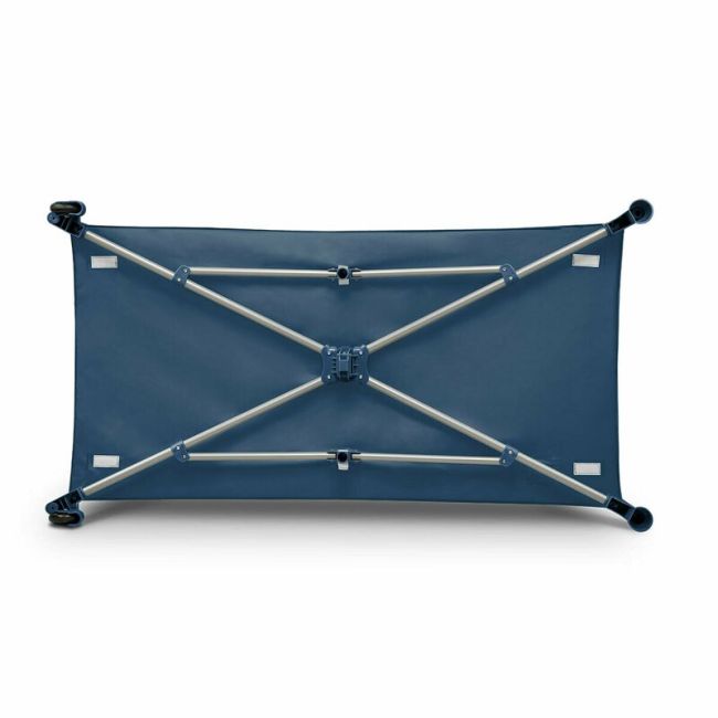 Lionelo - Patut pliant cu un nivel Stefi Navy din Metal, Poliester, 120x60 cm, Albastru BYNLO-STEFI_BLUE_NAVY