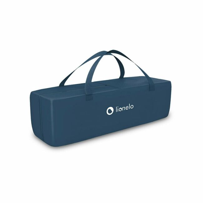 Lionelo - Patut pliant cu un nivel Stefi Navy din Metal, Poliester, 120x60 cm, Albastru BYNLO-STEFI_BLUE_NAVY