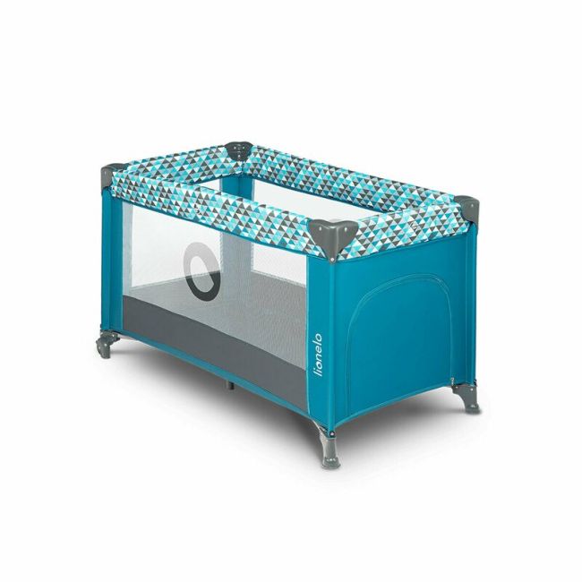 Lionelo - Patut pliant cu un nivel Stefi din Metal, Poliester, 120x60 cm, Turquoise BYNLO-STEFI_GREEN_TURQUOISE