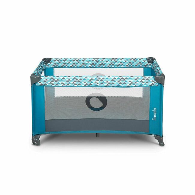 Lionelo - Patut pliant cu un nivel Stefi din Metal, Poliester, 120x60 cm, Turquoise BYNLO-STEFI_GREEN_TURQUOISE