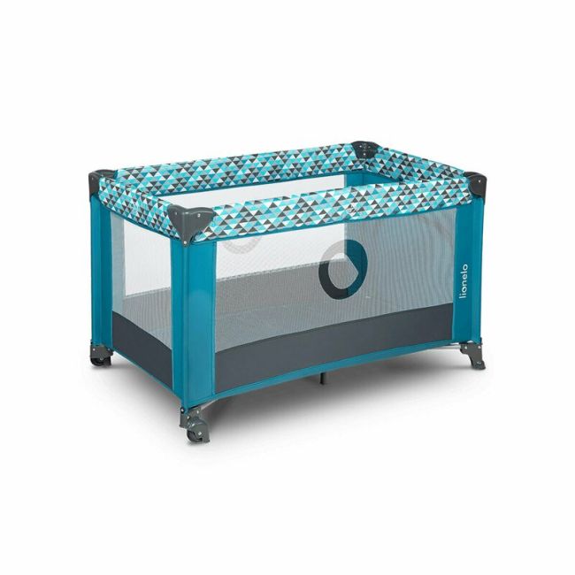 Lionelo - Patut pliant cu un nivel Stefi din Metal, Poliester, 120x60 cm, Turquoise BYNLO-STEFI_GREEN_TURQUOISE