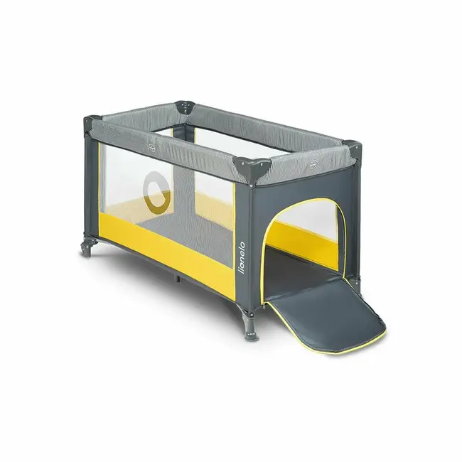 Lionelo - Patut pliant cu un nivel Stefi Lemon din Metal, Poliester, 120x60 cm, Galben BYNLO-STEFI_YELLOW_LEMON