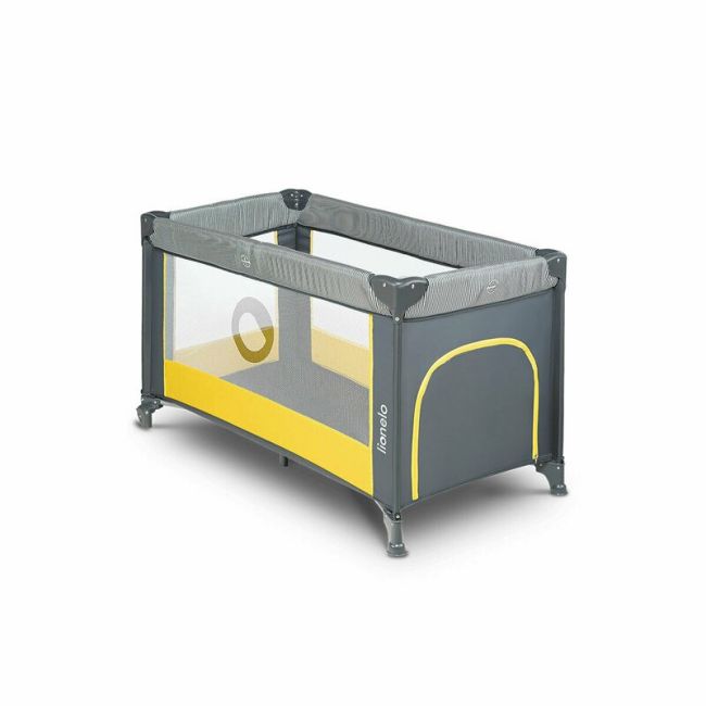Lionelo - Patut pliant cu un nivel Stefi Lemon din Metal, Poliester, 120x60 cm, Galben BYNLO-STEFI_YELLOW_LEMON