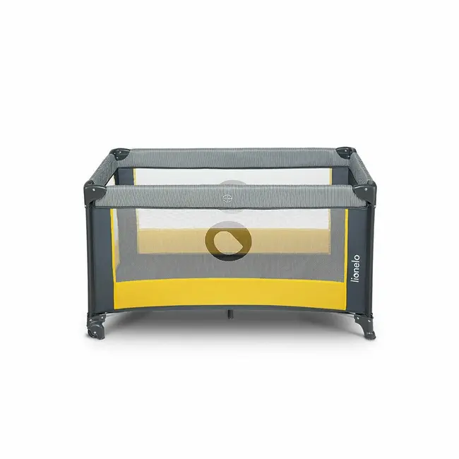 Lionelo - Patut pliant cu un nivel Stefi Lemon din Metal, Poliester, 120x60 cm, Galben BYNLO-STEFI_YELLOW_LEMON
