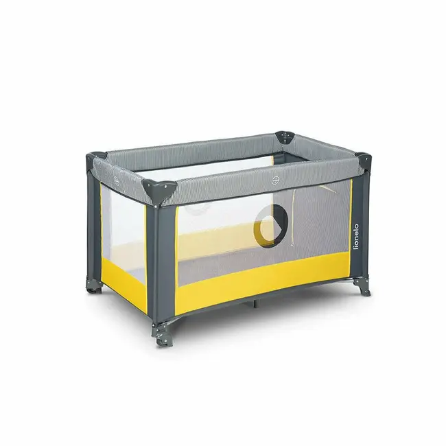 Lionelo - Patut pliant cu un nivel Stefi Lemon din Metal, Poliester, 120x60 cm, Galben BYNLO-STEFI_YELLOW_LEMON