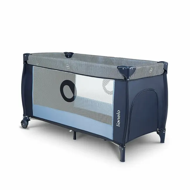 Lionelo - Patut pliant cu doua nivele Sven Plus, 120x60 cm, arcada jucarii, masuta de infasat, vibratii, melodii, Blue Navy BYNLO-SVEN_PLUS_BLUE_NAVY
