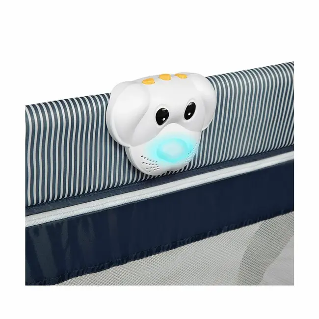 Lionelo - Patut pliant cu doua nivele Sven Plus, 120x60 cm, arcada jucarii, masuta de infasat, vibratii, melodii, Blue Navy BYNLO-SVEN_PLUS_BLUE_NAVY